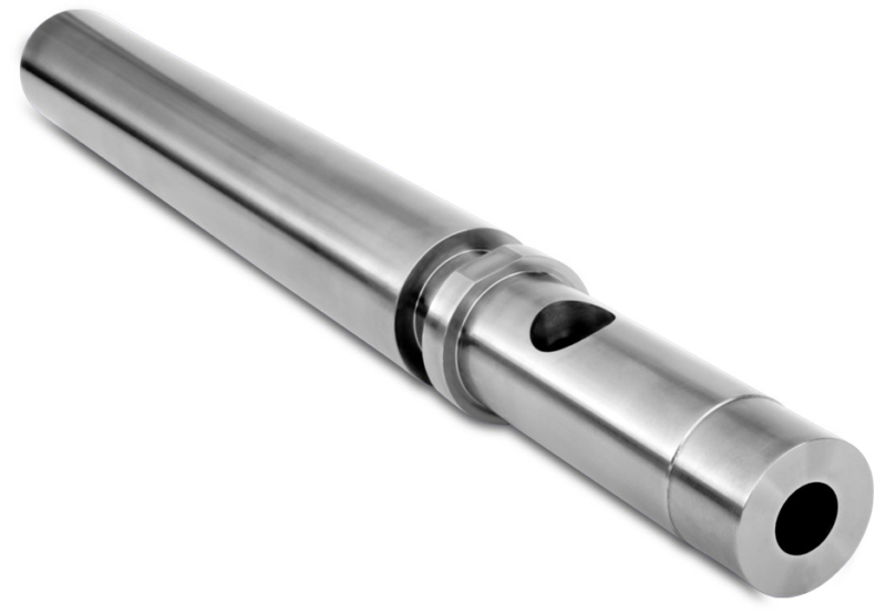 Close-up of a high-performance extrusion barrel